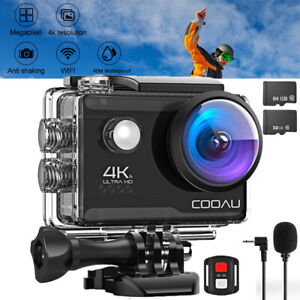 COOAU 20MP Sport Aktion Kamera Action Cam Camera 4K WiFi EIS Unterwasserkamera
