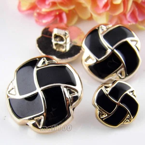12 piezas de novedad negro impresión vástago botón de metal para adornos de costura 22 mm - Imagen 1 de 3