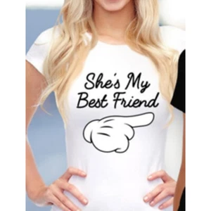 Camiseta amiga She's My Best Friend Finger BFF Fun Couples Shop mujer mejor - Imagen 1 de 6