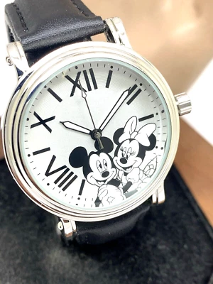 Reloj Mujer Disney Mickey Minnie Mouse Cuarzo 38mm Correa Cuero Negro W001860 Foto 1 de 4