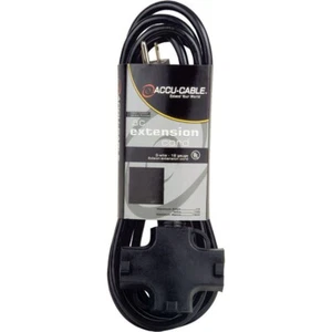 Accu-Cable Edison Extension Cable 12AWG with Threefer End, 25 ft - Picture 1 of 1