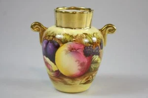 AYNSLEY ORCHAR FRUIT GOLD GILDED VASE signed N. BRUNT pattern rare - Picture 1 of 12
