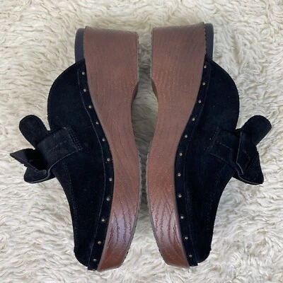 Cole Haan Shoes Women's Cloudfeel All Day Bow Clogs Mules Black Suede Size 6.5 B - Image 1 of 4
