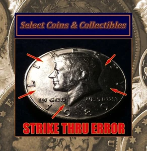 1989-P Kennedy Half Dollar Struck Through Grease Error Coin #2010 - Picture 1 of 15