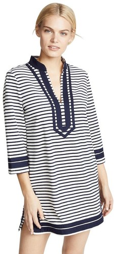 Tunica a righe Tory Burch misto cotone nuova con etichetta taglia S $298