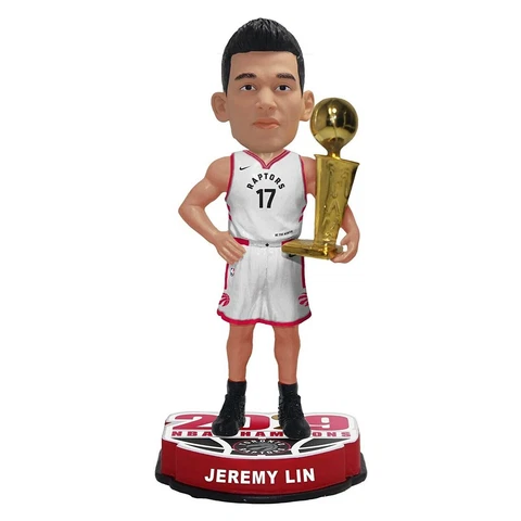 Jeremy Lin FOCO Toronto Raptors 2019 NBA Championship Trophy 8" Bobblehead Cover