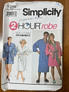 Simplicity 9319 Talla BB LG-XLG Bata Kimono Unisex SIN CORTAR Patrón de Costura - Imagen 1 de 4