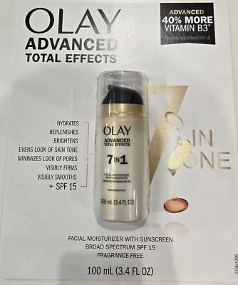 Crema hidratante Olay Advanced Total Effects SPF15, 3,4 fl oz Foto 1 de 3