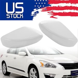 Left + Right Side Mirror Cap Cover White For 2013-2016 2017 Nissan Altima Sedan - Picture 1 of 9