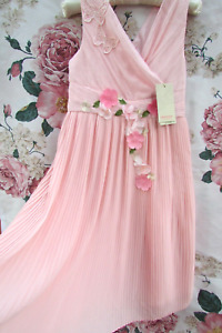 BNWT Pink Floral ALIVIA Bridesmaid Party Occasion Dress 9-10 MONSOON £65