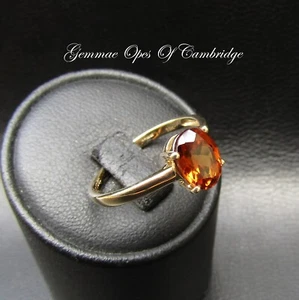 9k 9ct Gold Ring Cognac Citrine Oval cut Solitaire Size N 1.68g Hallmarked - Picture 1 of 10
