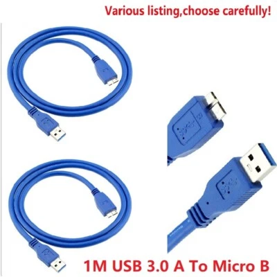 USB 3.0 Type A Male to USB 3.0 Micro B Male Adapter Cable Cord Charging Data - Image 1 of 4