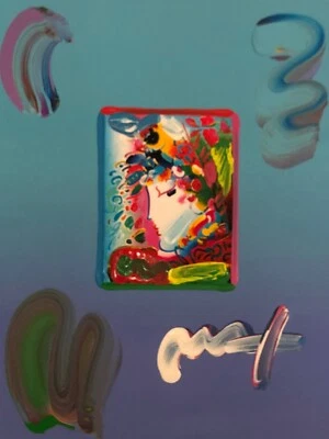 Pintura firmada de medios mixtos Peter Max, "BLUSHING BEAUTY"  Foto 1 de 4