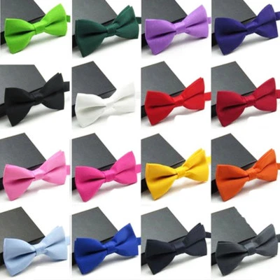Men's Solid Tuxedo Classic Plain Bow Tie Adjustable Wedding Party Bowtie Necktie - Image 1 of 2