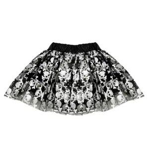 Skull Crossbones Tulle Tutu Lined Skirt - Girl Punk Rock, Gothic, Pirate Costume - Picture 1 of 3