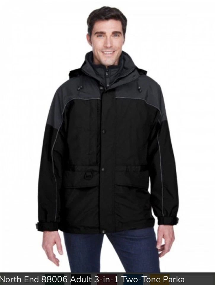 ❄️Parka North End 3 en 1 para hombre |Dos tonos|❄️| 3XL| Negra y grafito| Nueva con etiquetas Foto 1 de 4