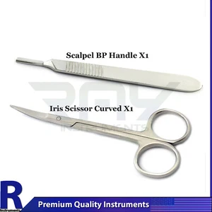 Medizinisches Skalpell BP-Griff operierendes kleines Schnittmesser & Iris Zahnfleisch Gewebeschere - Bild 1 von 3
