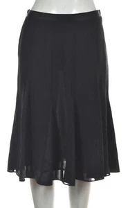 Casual Corner Womens Skirt Size 2 Black Solid A-Line Knee Length Polyester - Picture 1 of 5