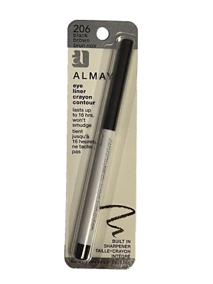 Almay Eyeliner Crayon w/ Built-in Sharpener, 206 Black Brown 0.01 oz - Image 1 of 2