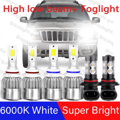 6x LED Headlight Bulbs Hi/Low Beam Fog Lights For Jeep Grand Cherokee 1999-2004 - Image 1 of 4