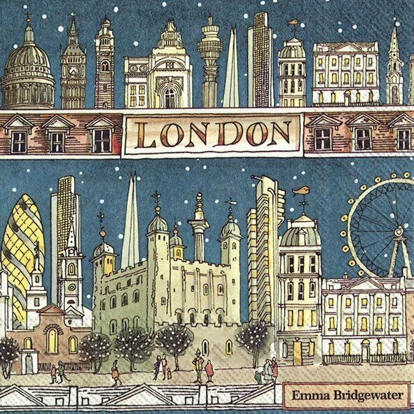 Emma Bridgewater LONDON AT NIGHT paper 33 cm 3 ply napkins 20 pk - Image 1 of 1
