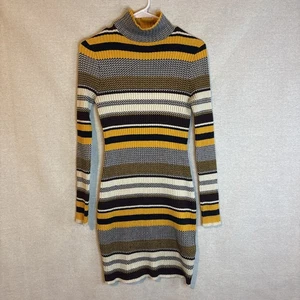 Xhilaration Retro Striped Sweater Dress Medium Multi-Color Midi Stretch Casual - Picture 1 of 6