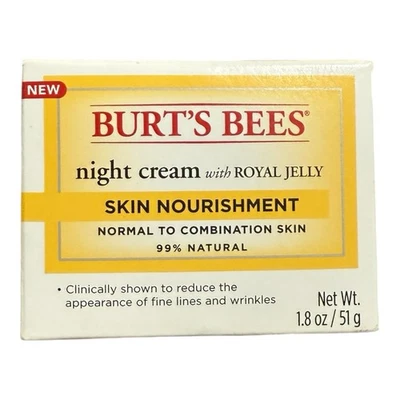 Burt’s Bees Skin Nourishment NIGHT CREAM Royal Jelly Normal To Combination 1.8oz - Image 1 of 4