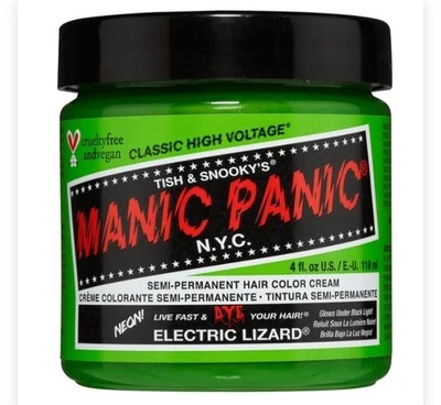 Tinte para el cabello semi permanente eléctrico Manic Panic NYC Green Lizard Foto 1 de 2