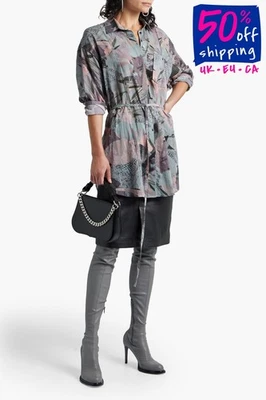 RRP€315 IRO Cielo Button-Up Shirt FR38 US6 UK10 M Printed Belted - Изображение 1 из 4