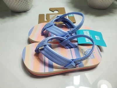 Sandalias chanclas Reef Little Ahi para niña rayas talla pequeña 9 💜💗 Nuevas Foto 1 de 4