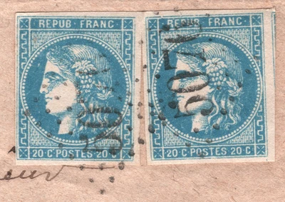 FRANCE USED ABROAD ALGERIA Cover TIARET *5076* NUMERAL 1874 Ceres Imperfs WX119 - Image 1 of 4