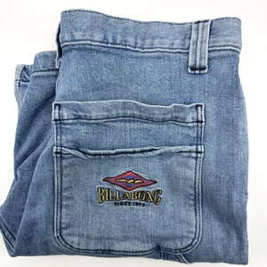 VTG 90s Y2K Baggy Loose Fit Wide Leg Billabong Summer Jean Denim  Shorts 31 - Picture 1 of 7