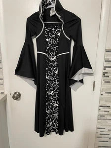 Geist Halloween Mitternacht Vampir schwarz weiß Fledermaus Print Kostüm Kleid Kind - Bild 1 von 9