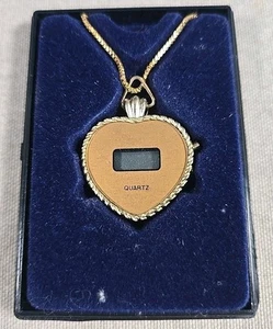 Ronte Vintage 1980 Heart Pendant Digital Watch 24" Necklace in Case Untested - Picture 1 of 3