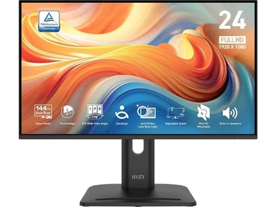 MSI PRO MP245PG E14 24-inch IPS 1920 x 1080 (FHD) Computer Monitor, 144Hz, Adapt - Image 1 of 4
