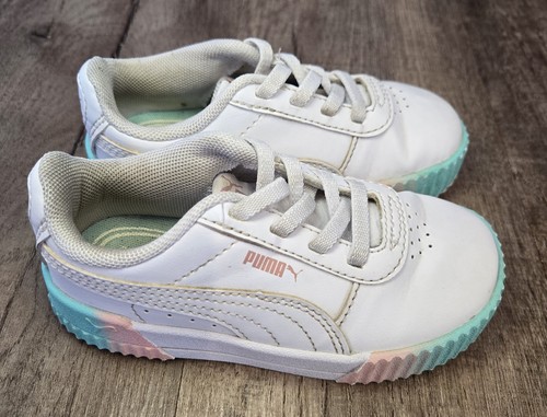 Scarpe casual Puma Carina 2.0 Fade in pelle bianca per bambina taglia 8C