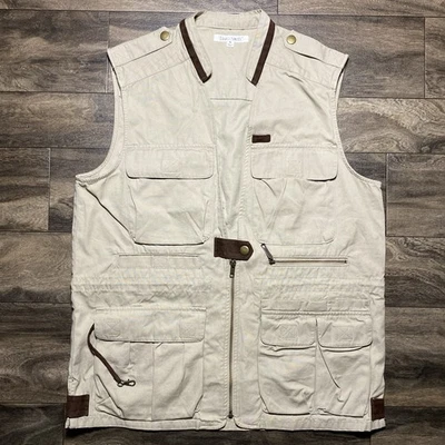 TRAVELSMITH Vest Men's Medium Beige Travel & Utility Zip Pockets Safari Outdoor - Image 1 of 4