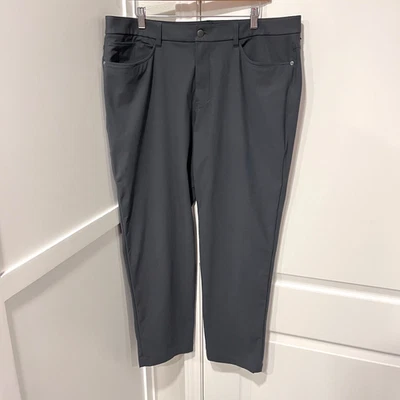 Pantalones chinos de viaje Lululemon ABC para hombre 38x30 gris Warpstreme clásicos M5AO1S Foto 1 de 4
