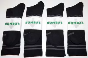 4 Pair - New Bombas Mid-Calf Crew Socks Mens/Women Unisex Extra Large - Black - Picture 1 of 5