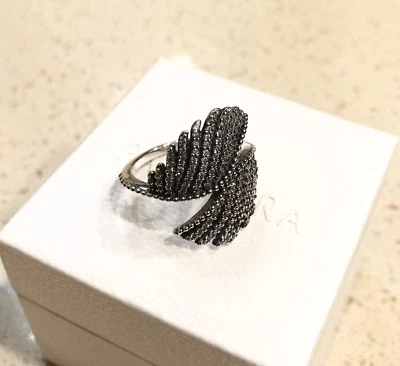 Pandora Majestic Feather Ring Clear CZ #190960CZ +HINGED BOX & POLISH CLOTH +Tag - Image 1 of 4