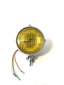 Faro anteriore alluminio spazzolato parabola gialla Ø 160mm - Imagen 1 de 3