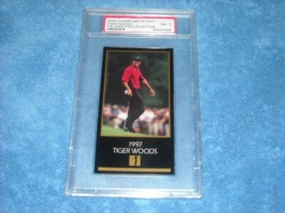 1998 CHAMPIONS OF GOLF MASTERS COLLECTION TIGER WOODS ROOKIE PSA 7NM!! - Image 1 of 4