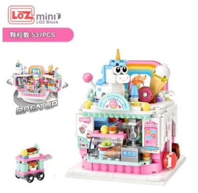 LOZ MINI Blocks Kids Building Toys DIY Bricks Dessert Shop - Style 1731 - 537pcs - Image 1 of 4