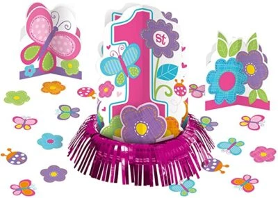 Цветок бабочка baby girl 1-й день рождения столешница украшение набор новый с Ярлыками - Изображение 1 из 3