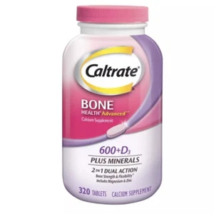 Caltrate Advanced Calcium 600 + Vitamin D3,Dual Action,320 Tablets, Exp 5/2025 - Picture 1 of 4