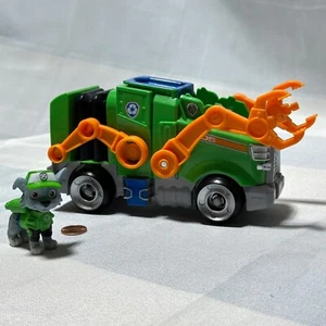 Camión de reciclaje de basura Paw Patrol The Movie Rocky Deluxe vehículo y figura - Imagen 1 de 19