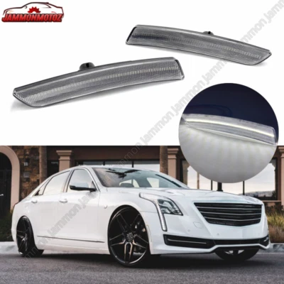 Белые светодиодные габаритные огни указатели поворота на бампер для Cadillac 2016-2020 CT6/CT6-V - Изображение 1 из 4