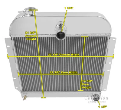 Radiador Advanced Champion 3 filas todo aluminio para coches Plymouth 1941-1952 Foto 1 de 4