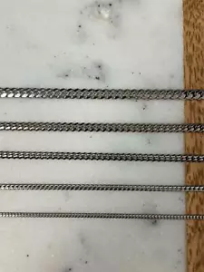 Collana Catena Maglia Cordolo Cubano Argento Sterling 925 Rodio Nuova Italia - Foto 1 di 9