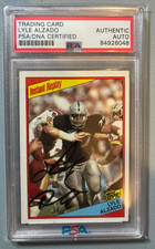 Lyle Alzado - Los Angeles Raider Autograph Card PSA/DNA Certified 1984 topps